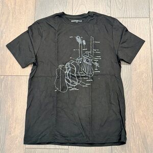 Banana Republic Guitar Schematic Tee, Black, Size Medium